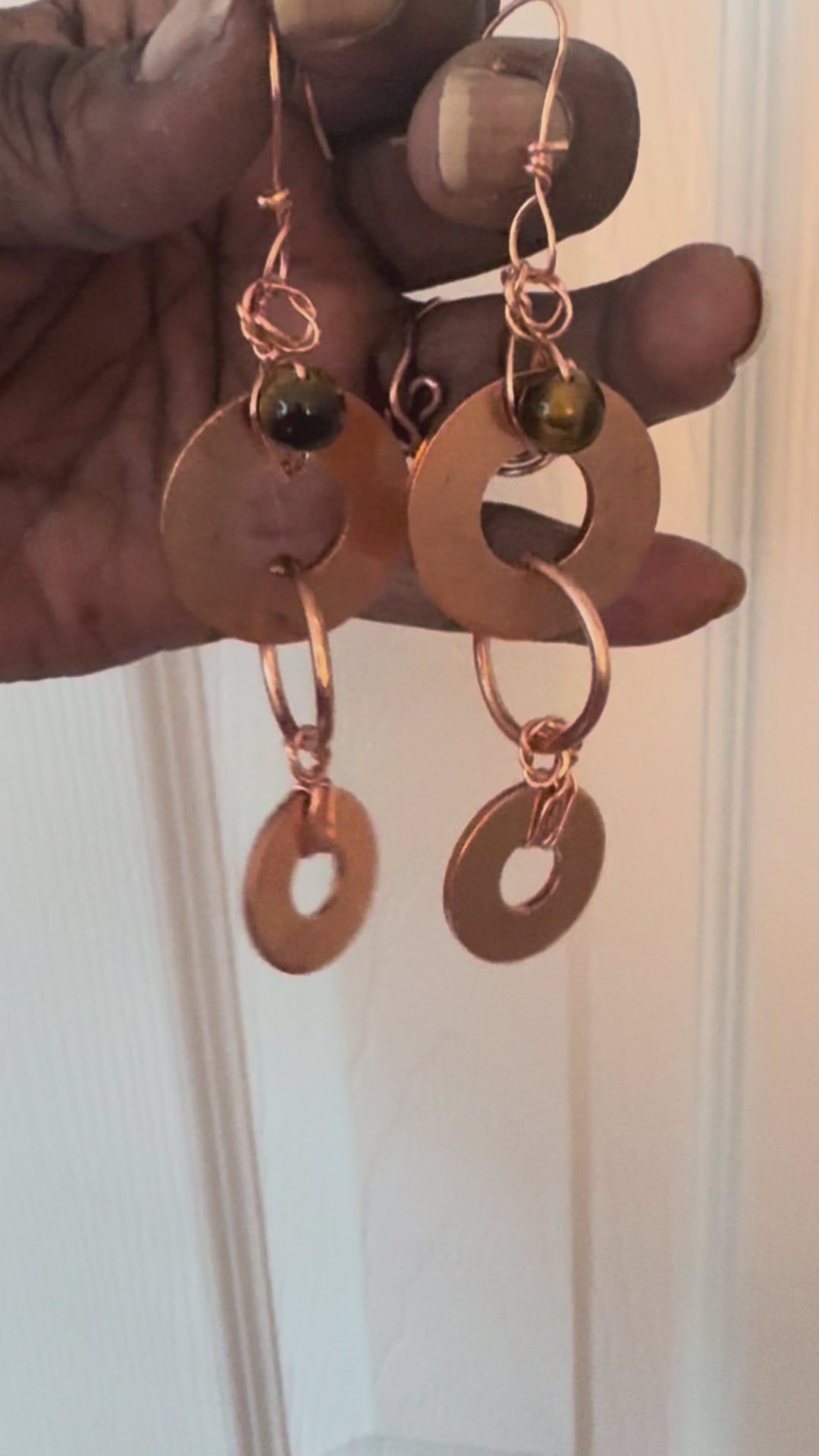 Tiger’s Eyes Copper Earring